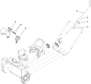 Chute Assembly Diagram and Parts List for 38302 315000001 - 315999999 Lawn Boy Snow Blower